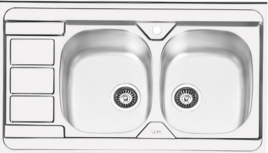 سینک استیل دو لگن / ایلیا استیل مدل 1051