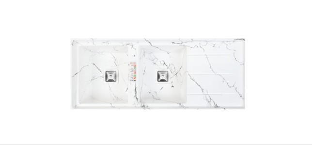 سینک گرانیتی سفید رگه دار / مدل ds 3604-120