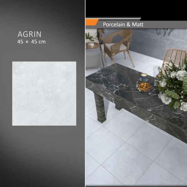 سرامیک پرسلان امین میبد مدل آگرین 45×45 مات