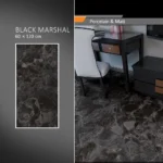 سرامیک پرسلان امین میبد مدل مارشال مشکی 60×120 مات