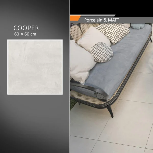 سرامیک پرسلان امین میبد مدل کوپر 60×60 مات