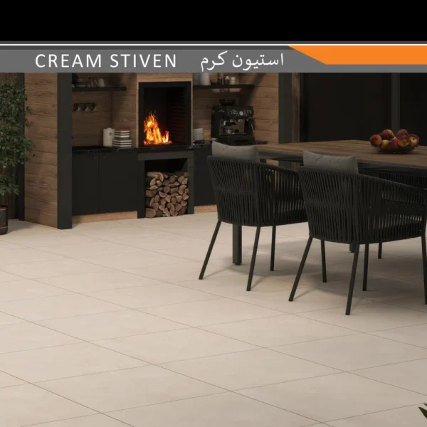 سرامیک پرسلان امین میبد مدل استیون کرم 60×60 مات - تصویر 2