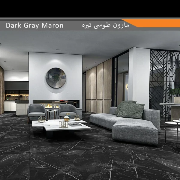 سرامیک پرسلان امین میبد مدل مارون طوسی تیره 60×120 مات - تصویر 2