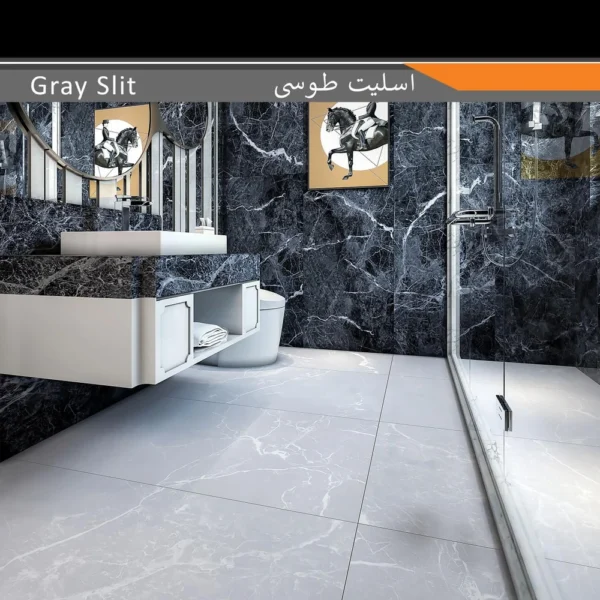 سرامیک پرسلان امین میبد مدل اسلیت طوسی 60×120 مات - تصویر 2