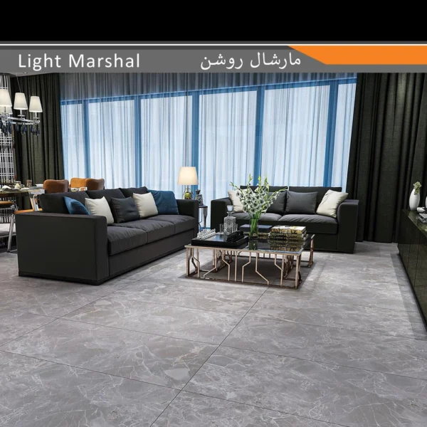 سرامیک پرسلان امین میبد مدل مارشال روشن 60×120 مات - تصویر 2