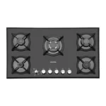 اجاق گاز ایلیا استیل مدل G503T شیشه ای مشکی 5 شعله