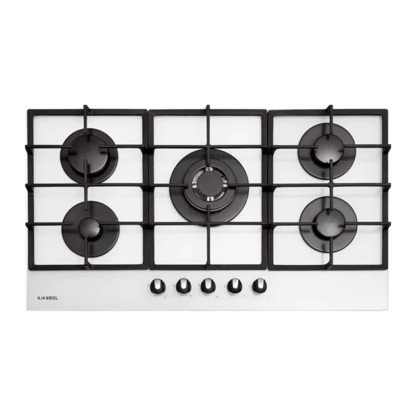 اجاق گاز ایلیا استیل مدل G527W شیشه ای 5 شعله