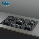 اجاق گاز ایلیا استیل مدل G547 شیشه ای مشکی 5 شعله