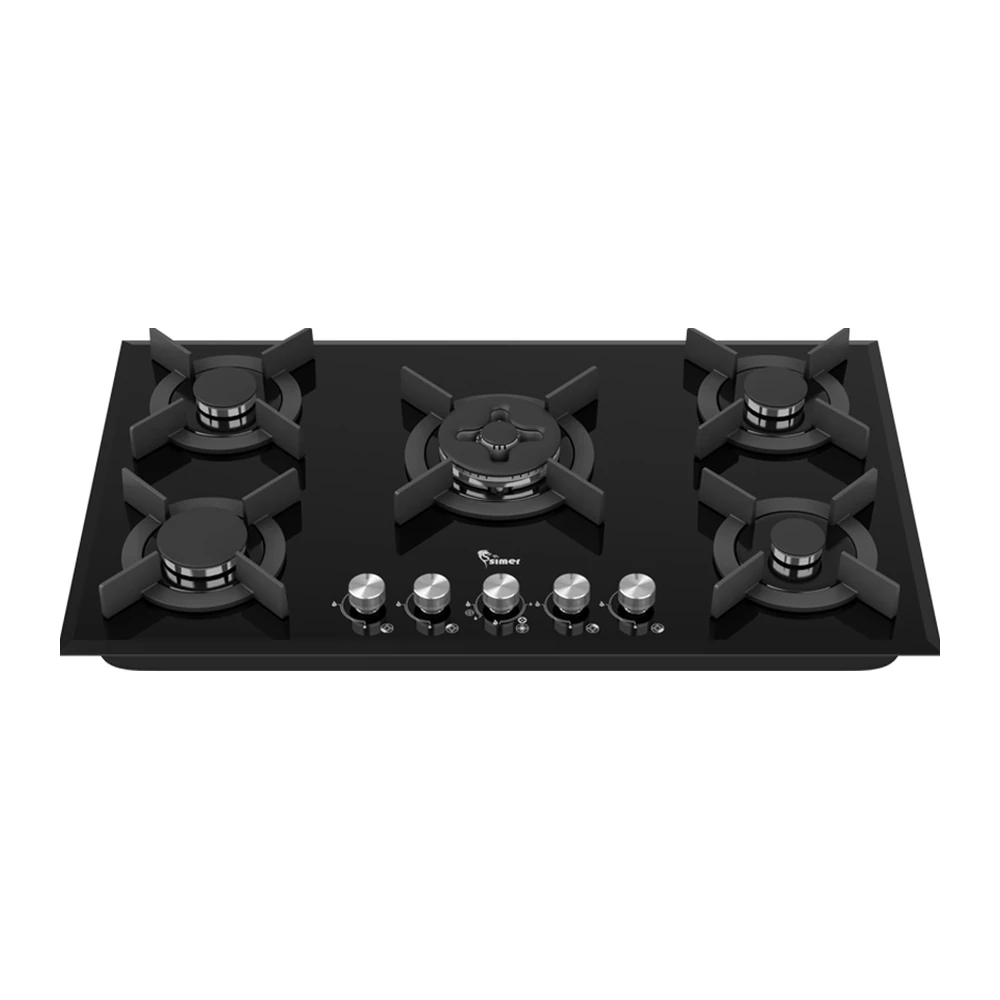 simer-gas-g576-1 اجاق گاز سیمر مدل G576 شیشه ای مشکی 5 شعله